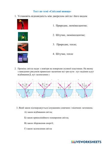Світлові явища