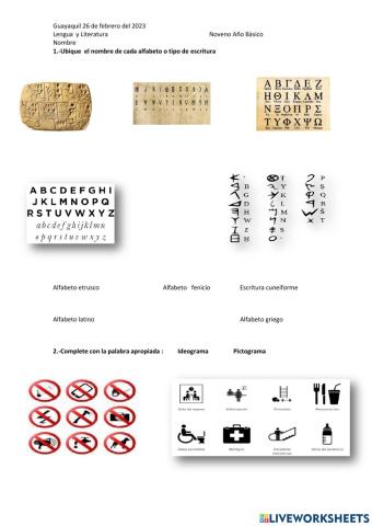 Repaso de Lengua y Literatura para 9° EGB