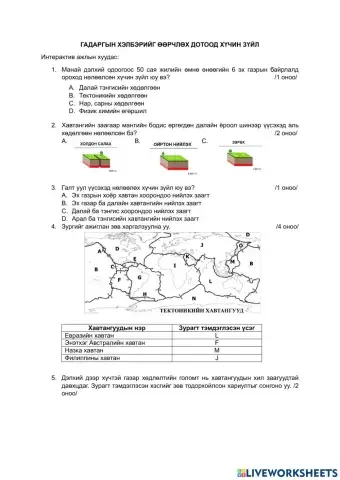 Газрын гадаргын хэлбэрүүд