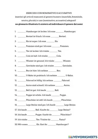 Artikel Nominativ-Akkusativ