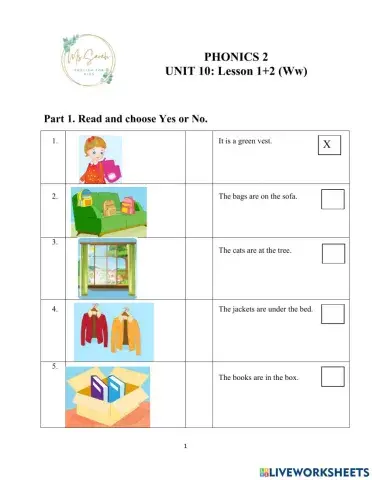 Phonics 2-Unit 10: Lesson 1+2