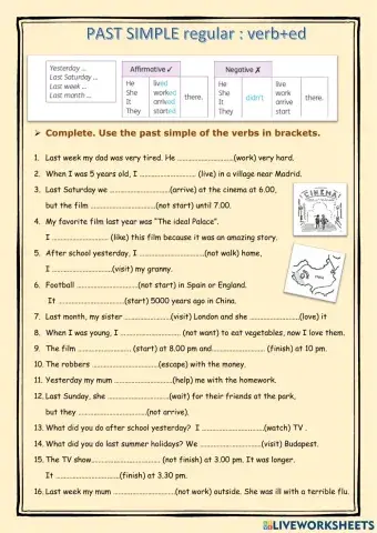 Past simple. REgular verbs