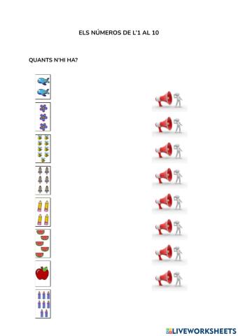 Els números de l'1 al 10