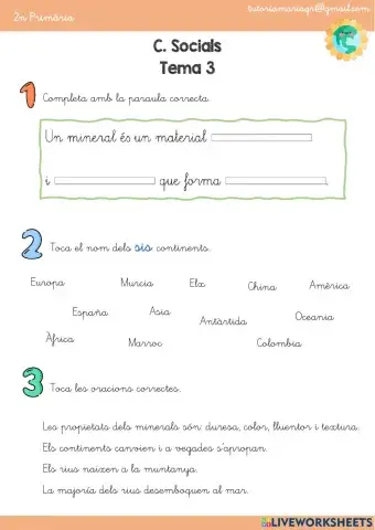 Tema 3 socials - minerals i relleu d'interior