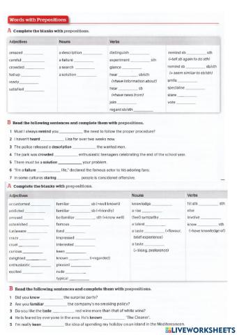 Prepositions Use of English