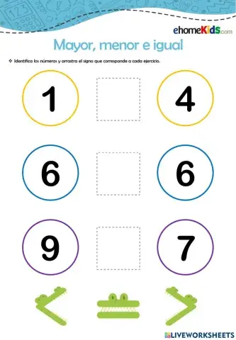 Mayor, menor e igual