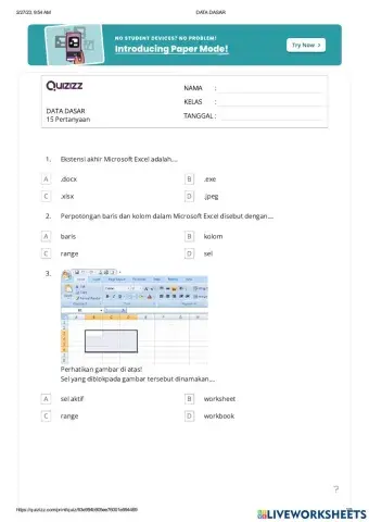 Latihan Soal Data Dasar