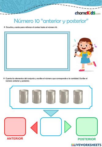 Número 10 “anterior y posterior”