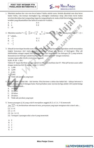 Postest penalaran matematika 4