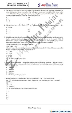 Postest penalaran matematika 4