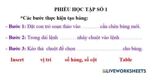 Phiếu học tập số 1