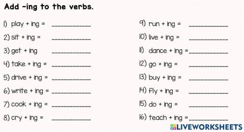 Ending ing in Pr.Cont.