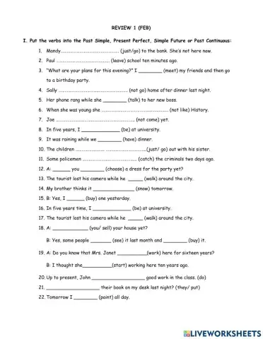 Tenses, Passive Voce, Wh- Questions