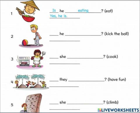 Вопросительные предложения в Pr. Cont