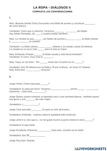 Diálogo - La ropa
