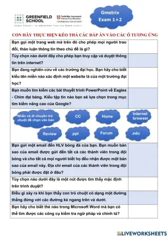 Khối 5 - Phiếu 28 Exam 1 + 2