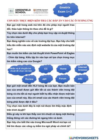 Khối 5 - Phiếu 28 Exam 1 + 2