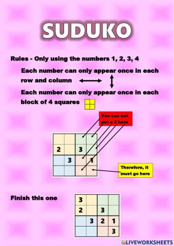 WW - Suduko Rules