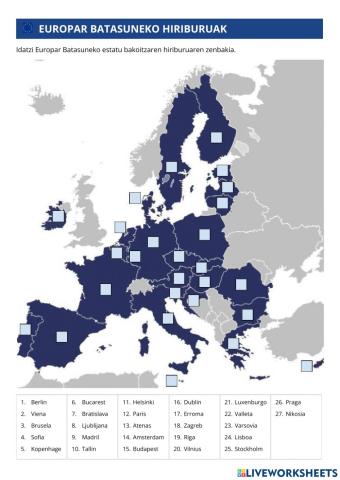 Europar Batasuneko hiriburuak
