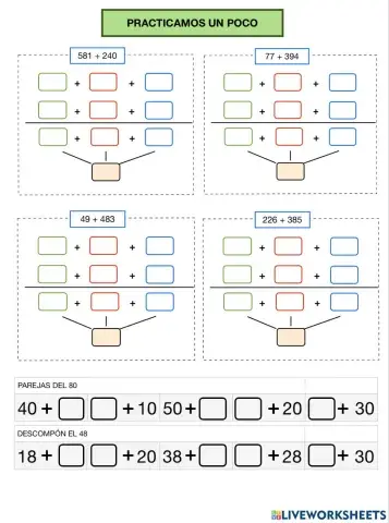 SUMAS CON LLEVADAS por descomposición