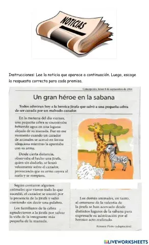 Noticia: Un gran héroe en la sabana