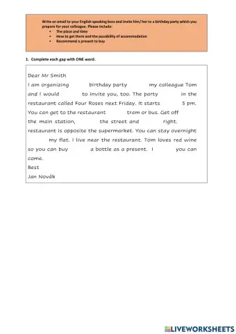 Birthday Party Invitation - Model Writing 1 - 4