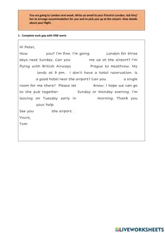 Going to London - Model Writing 1 - 5