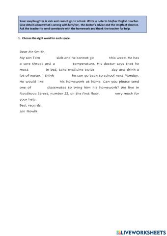 Note to the Teacher - Model Writing 1 -7