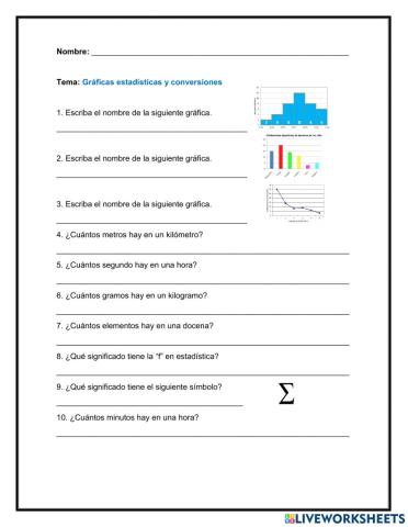 Gráficas estadísticas y conversiones