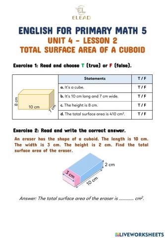 EPM5-Unit 4-Lesson 2-Total Surface Area of a Cuboid