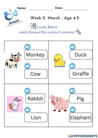 Week 2 - March ( Age 4-5)