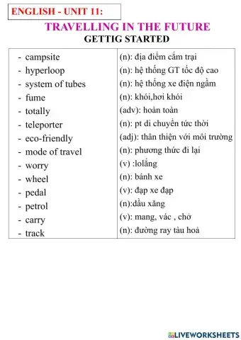 English 7- unit 11-getting started