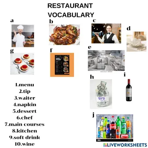Restaurant  vocabulary