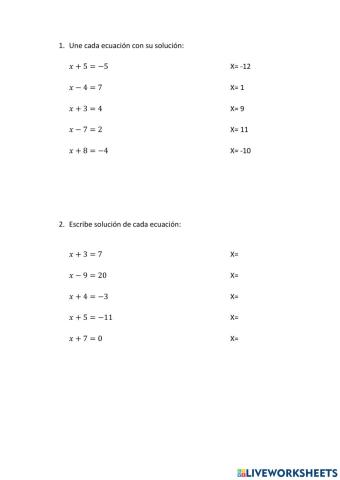Ecuaciones de primer grado