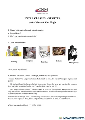 Art - The history of Vincent Van Gogh