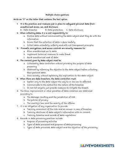 Legal responsibilities