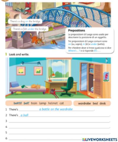 There's...+prepositions of place