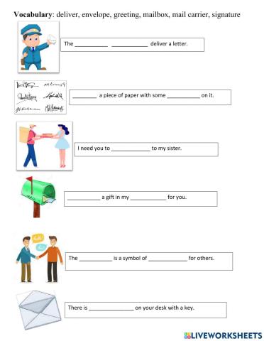 Vocabulary to make a letter