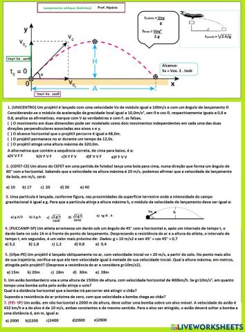Lançamento Oblíquo - balística