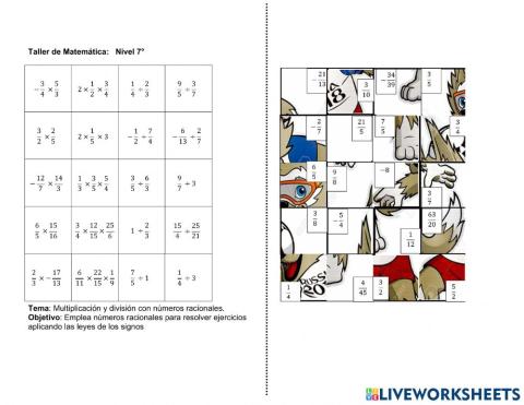 Rompecabezas con Fracciones