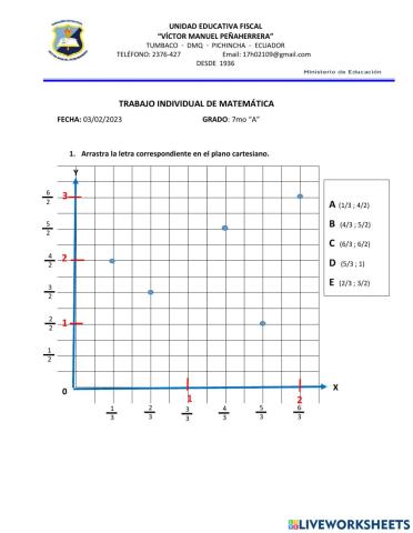 Pares ordenados con fracciones