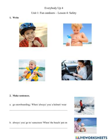 Everybody Up 4 – Unit 1: Fun outdoors  – Lesson 4: Safety