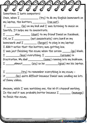 Past simple past continuous