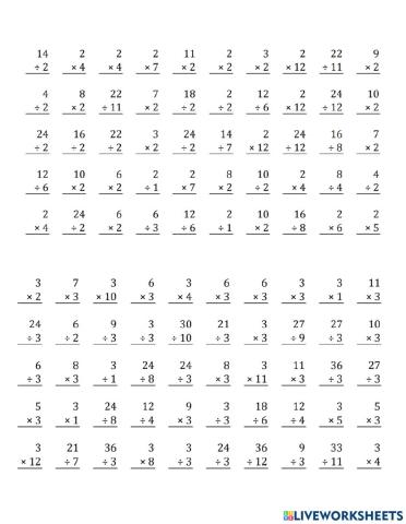 2 and 3 (multiplication and Division)