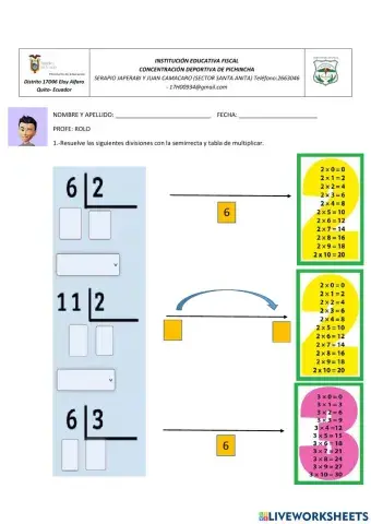 Division exacta e inexacta