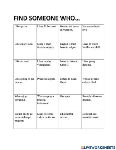 Find someone who
