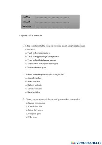 Menghormati orang tua & guru