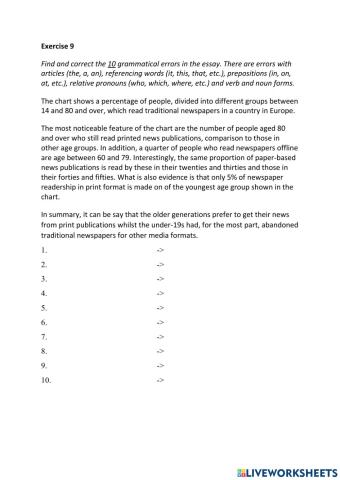 IE3, Unit 7, Writing, Exercise 9