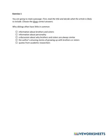 IE2, Unit 8, Reading, Exercise 1