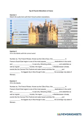 Top Ten tourist attractions in France